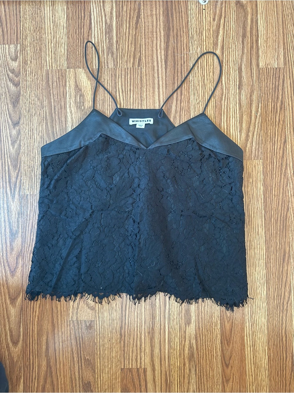 Whistles Black Lace Camisole Tank Top